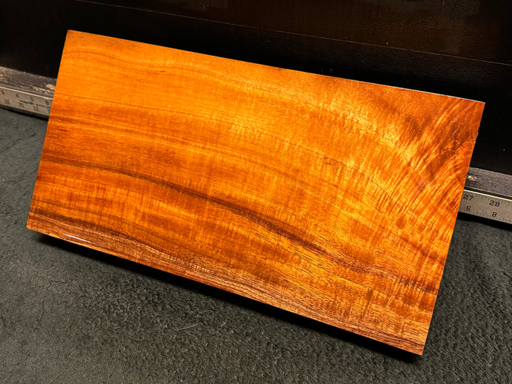 Hawaiian Curly Koa Wood Billet - 16.5" x 8.375+" x 1.75"