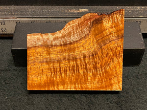 Hawaiian Curly Koa Wood Billet -  5.25" x (4.25" to 2.75") x 0.875"