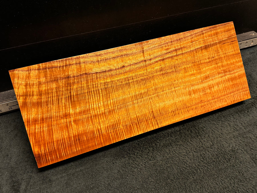 Hawaiian Curly Koa Wood Billet - 22.5" x 8.5" x 1.875"
