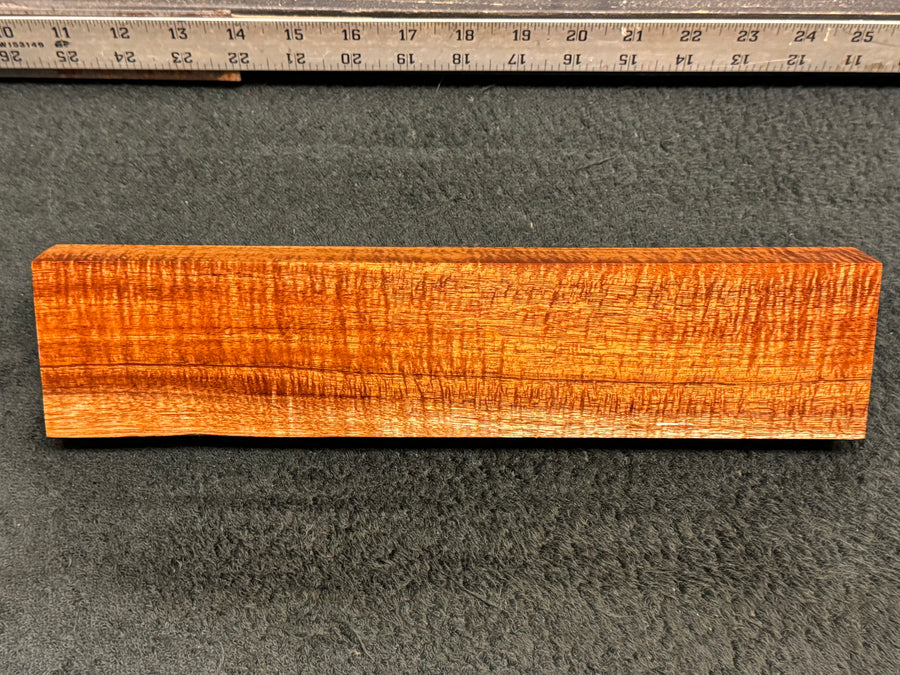 Hawaiian Curly Koa Wood Billet - 12.5" x 2.75" x 1.25"