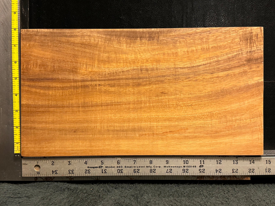 Hawaiian Curly Koa Wood Billet - 14.5" x 7.625+" x 1.875"