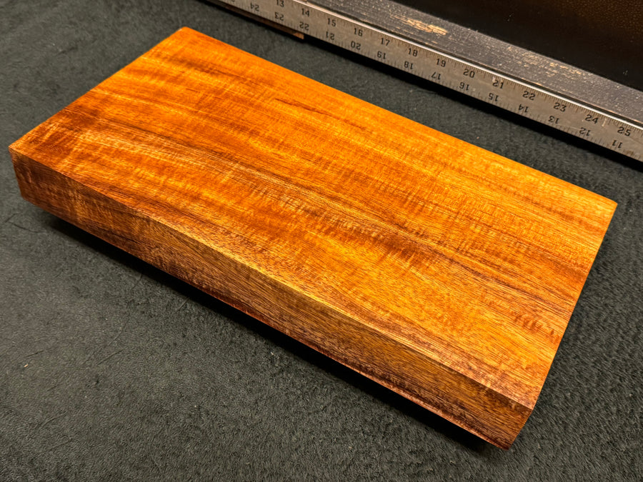 Hawaiian Curly Koa Wood Billet - 14.5" x 7.625+" x 1.875"