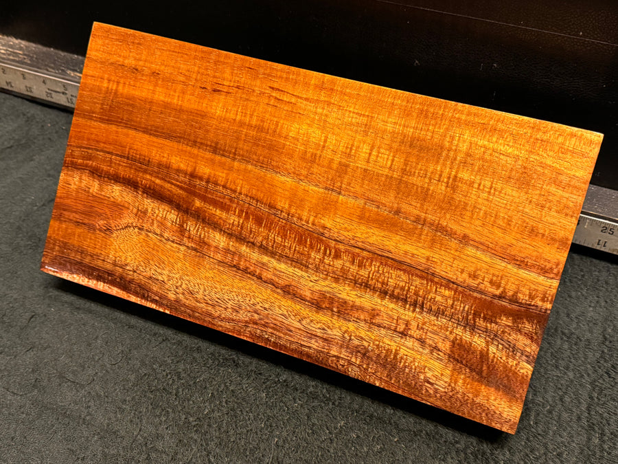 Hawaiian Curly Koa Wood Billet - 14.5" x 7.625+" x 1.875"