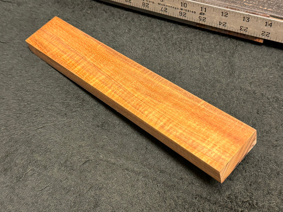 Hawaiian Curly Koa Wood Billet - 12" x 2" x 0.875"