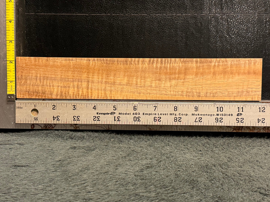 Hawaiian Curly Koa Wood Billet - 12" x 2" x 0.875"