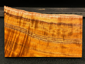 Hawaiian Curly Koa Wood Billet - 12" x (7.5" to 6") x 1"