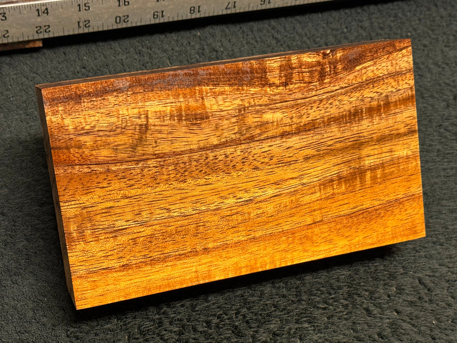 Hawaiian Curly Koa Wood Billet - 8" x 4.5" x 1.75"