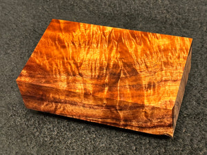 Hawaiian Curly Koa Wood Billet -  6" x 3.75" x 1.625+"