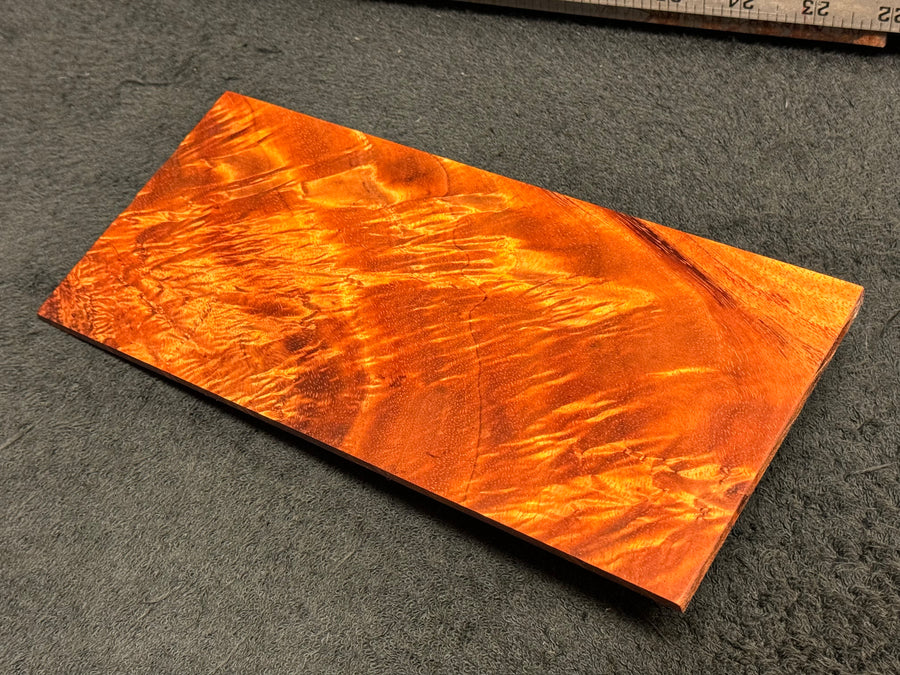 Hawaiian Curly Koa Wood Billet - 10" x 4.375" x 0.125+"