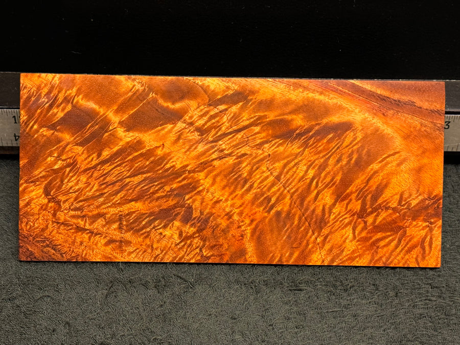 Hawaiian Curly Koa Wood Billet - 10" x 4.375" x 0.125+"