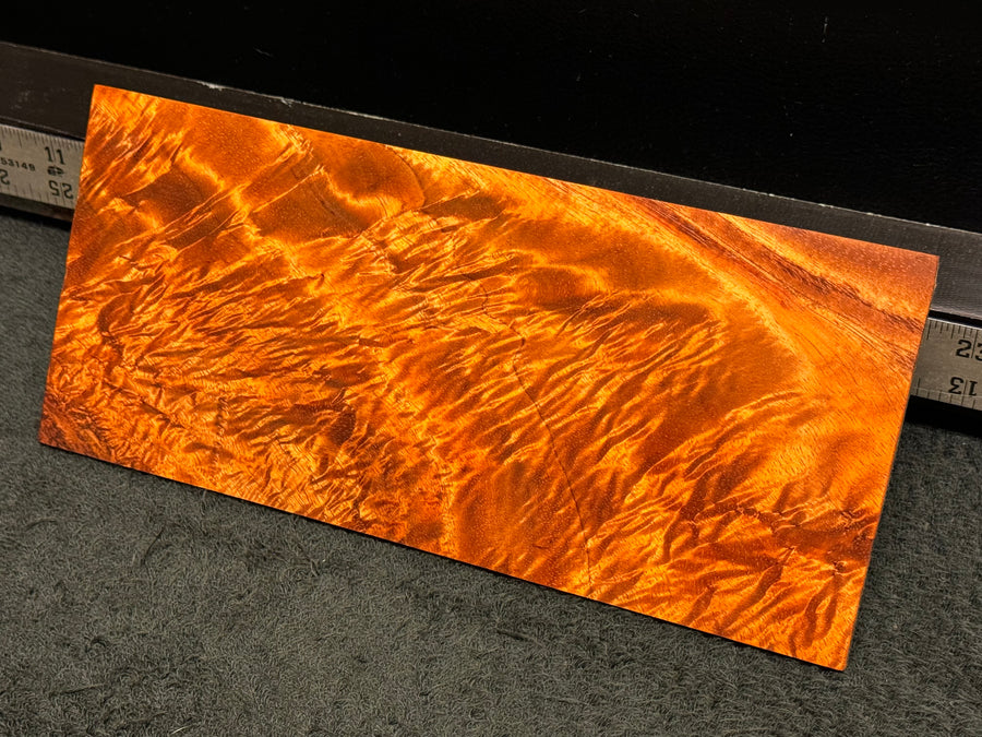 Hawaiian Curly Koa Wood Billet - 10" x 4.375" x 0.125+"