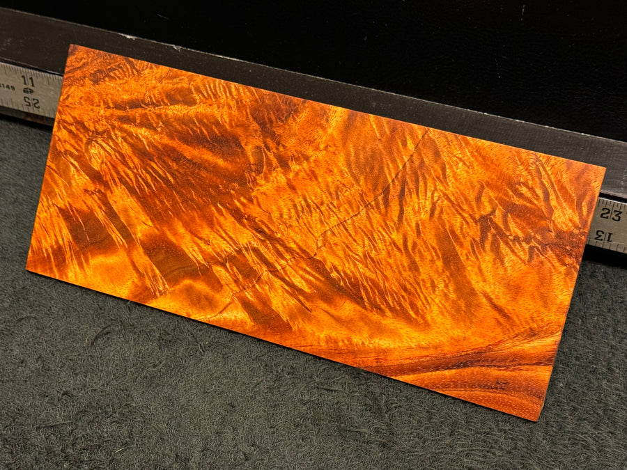 Hawaiian Curly Koa Wood Billet - 10" x 4.375" x 0.125+"