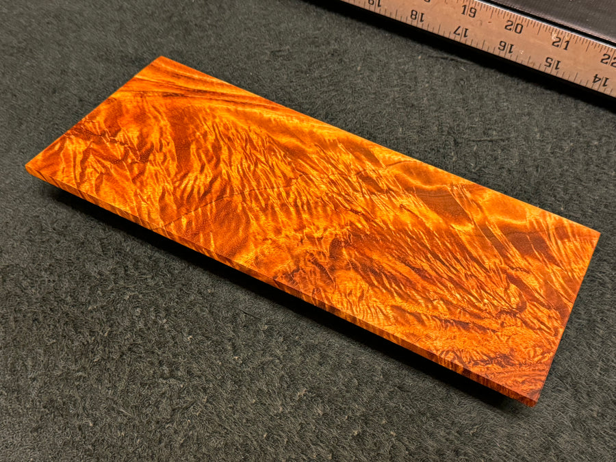 Hawaiian Curly Koa Wood Billet - 10" x 4.375" x 0.125+"