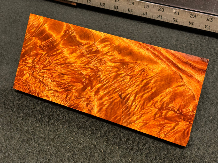 Hawaiian Curly Koa Wood Billet - 10" x 4.375+" x 0.75"