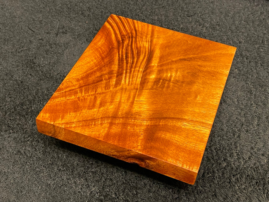 Hawaiian Curly Koa Wood Billet -  6.75" x 5.75" x 0.75"