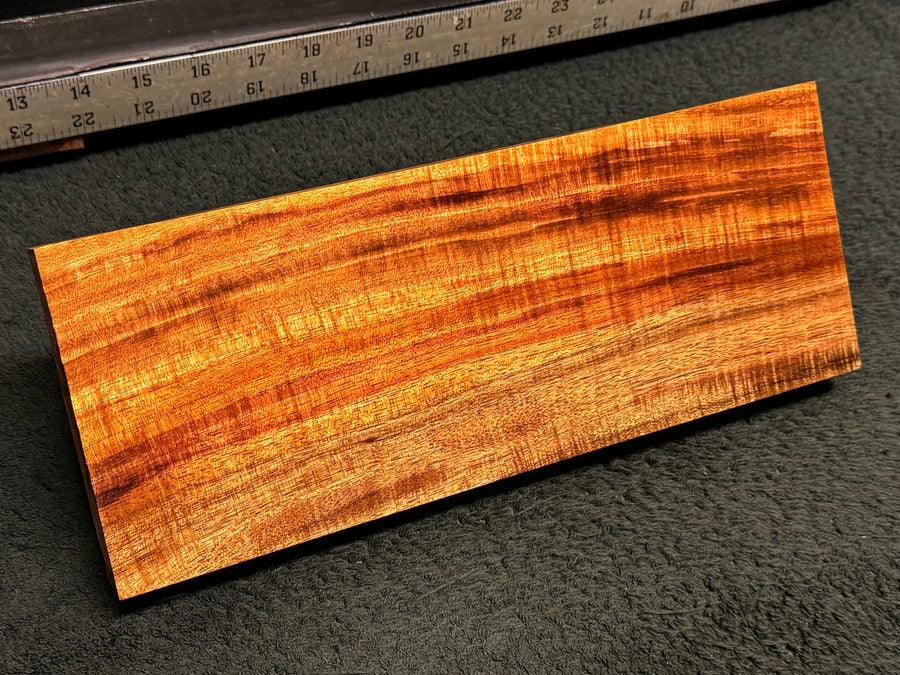 Hawaiian Curly Koa Wood Billet - 12" x 4.625" x 1+"