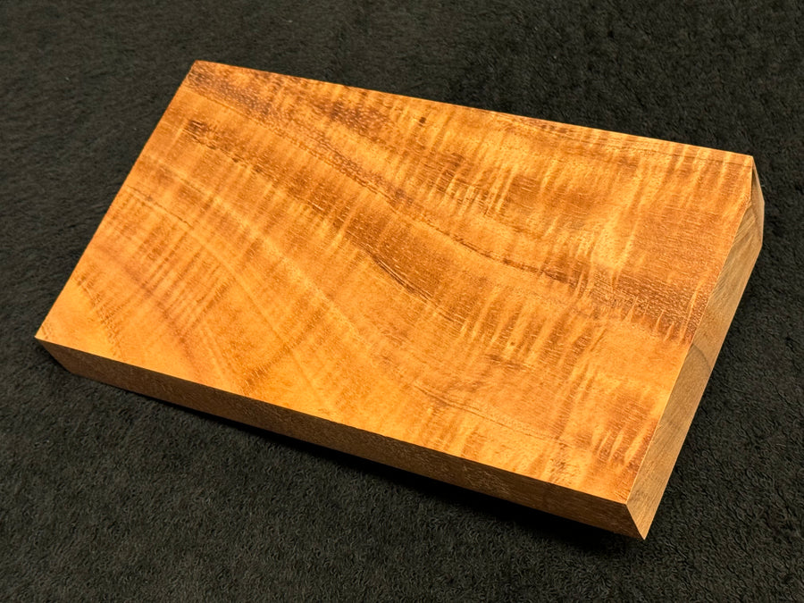 Hawaiian Curly Koa Wood Billet - 7" x 3.875+" x 0.75+"