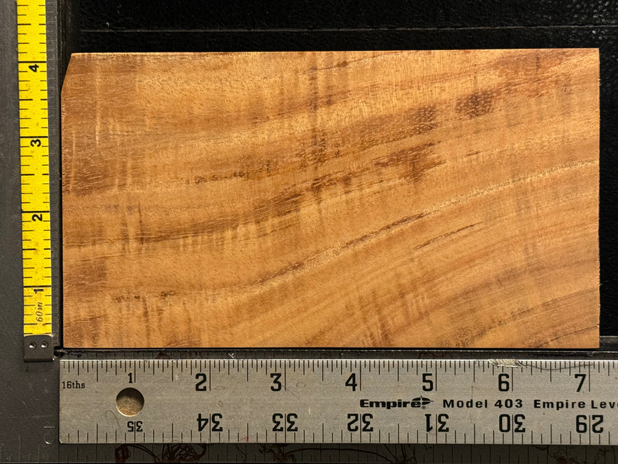 Hawaiian Curly Koa Wood Billet - 7" x 3.875+" x 0.75+"