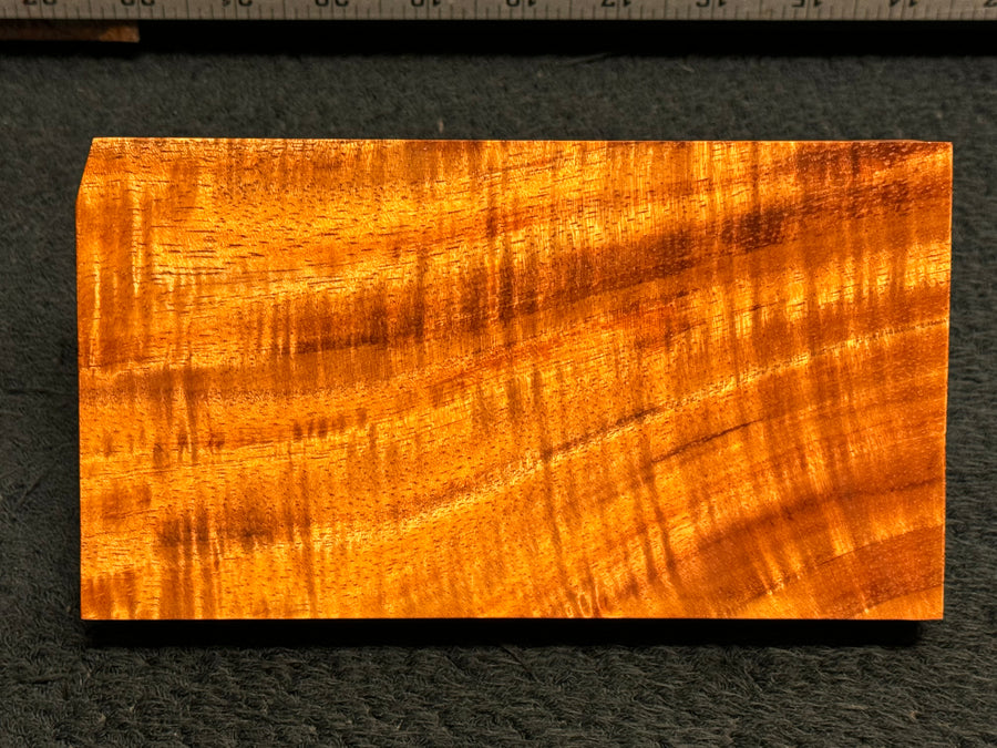 Hawaiian Curly Koa Wood Billet - 7" x 3.875+" x 0.75+"