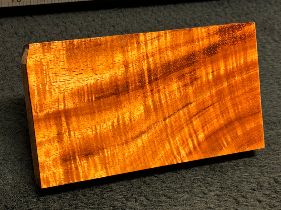 Hawaiian Curly Koa Wood Billet - 7" x 3.875+" x 0.75+"