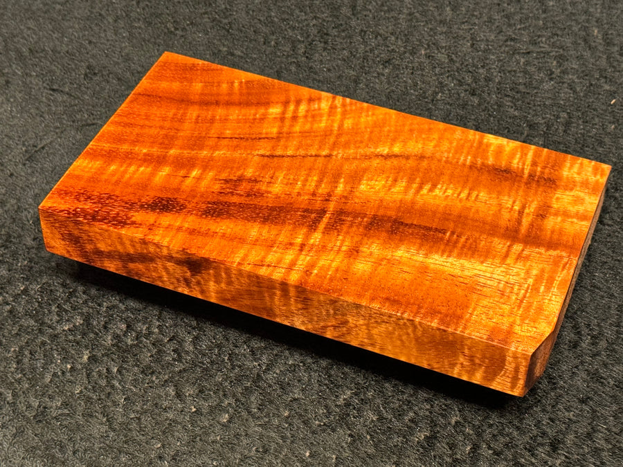 Hawaiian Curly Koa Wood Billet - 7" x 3.875+" x 0.75+"