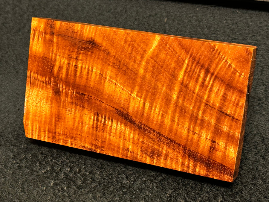 Hawaiian Curly Koa Wood Billet - 7" x 3.875+" x 0.75+"