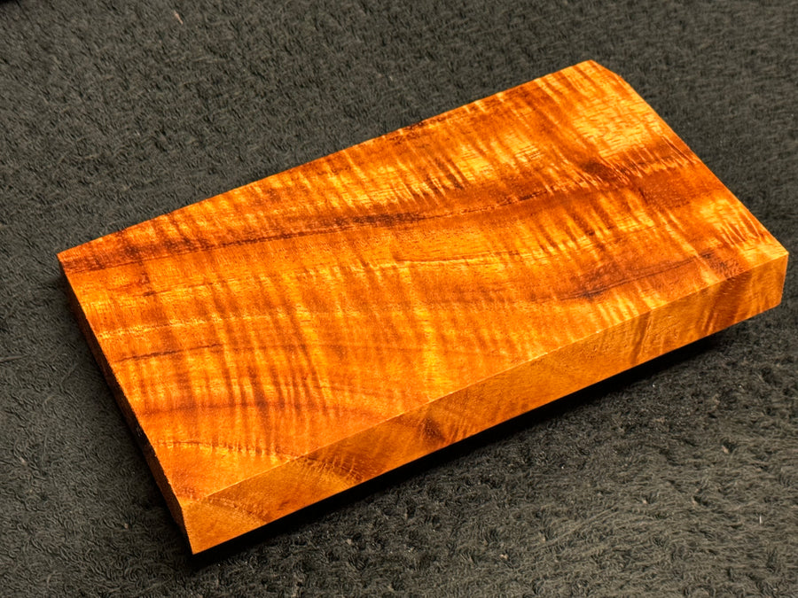 Hawaiian Curly Koa Wood Billet - 7" x 3.875+" x 0.75+"