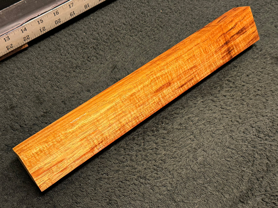 Hawaiian Curly Koa Wood Billet - 14.25" x 2" x 1.125+"