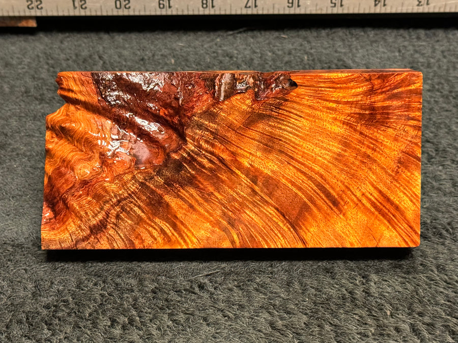 Hawaiian Curly Koa Wood Billet - 6.75" x 3" x 0.875"