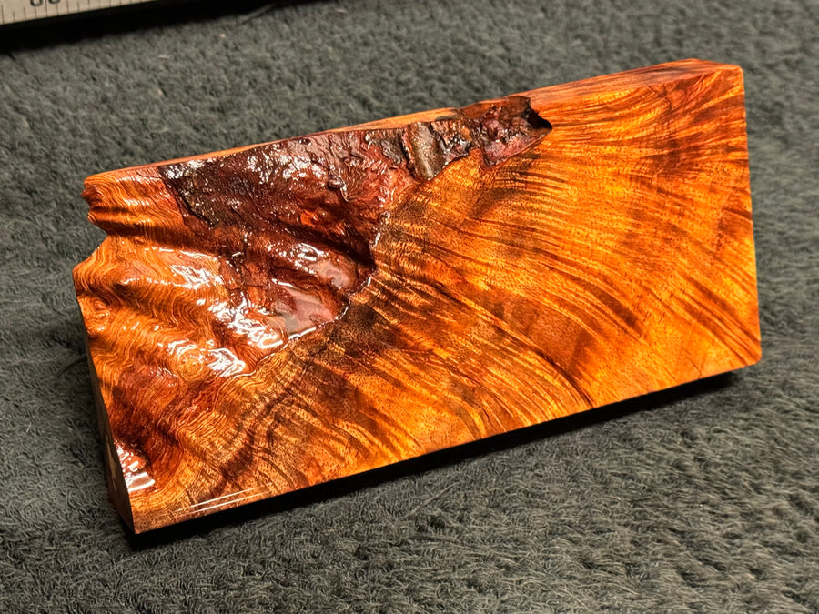 Hawaiian Curly Koa Wood Billet - 6.75" x 3" x 0.875"