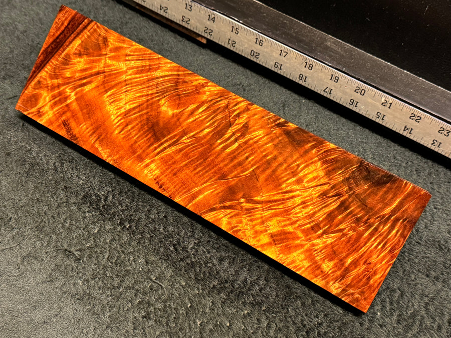 York Custom Curly Koa Wood Billet - 12.5" x 3.625" x 0.875"