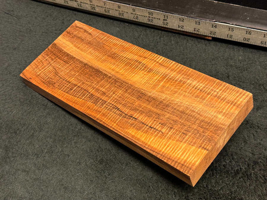 Hawaiian Curly Koa Wood Billet - 12.5" x 5.125" x 1+"