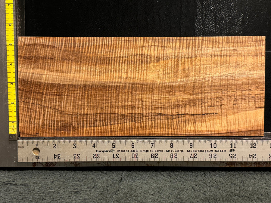 Hawaiian Curly Koa Wood Billet - 12.5" x 5.125" x 1+"