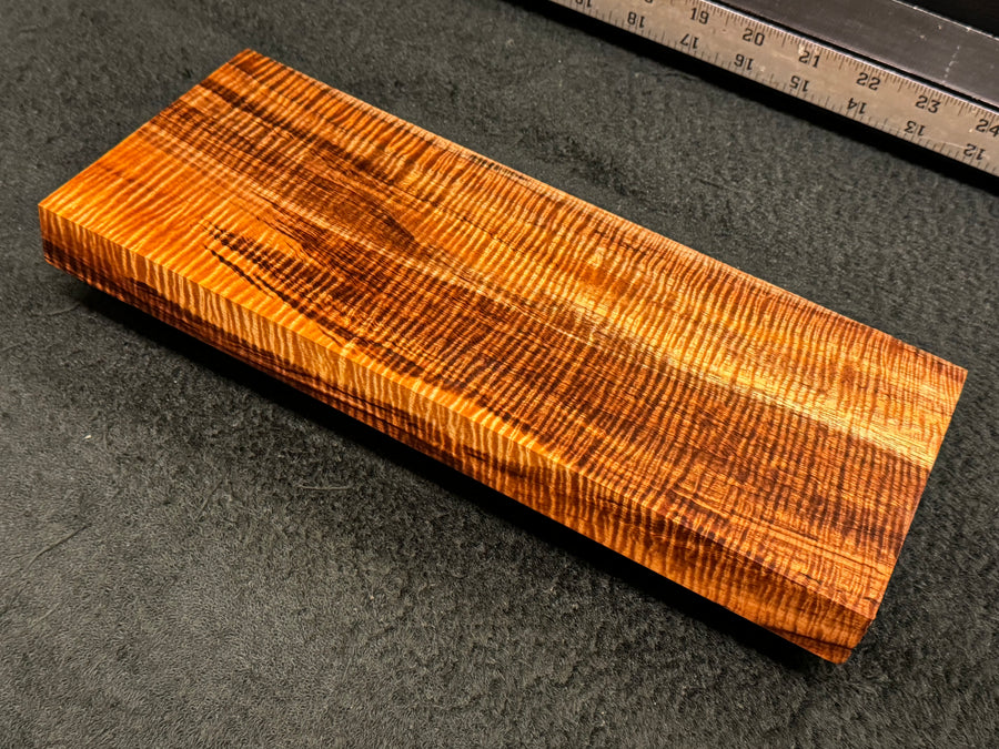 Hawaiian Curly Koa Wood Billet - 12.5" x 5.125" x 1+"