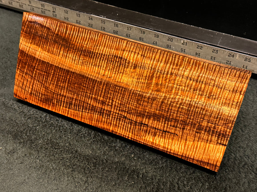 Hawaiian Curly Koa Wood Billet - 12.5" x 5.125" x 1+"