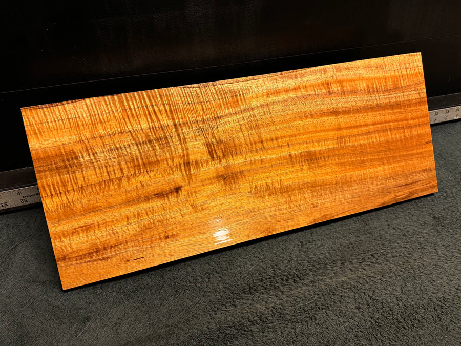 Hawaiian Curly Koa Wood Billet - 22" x 8.5" x 1"