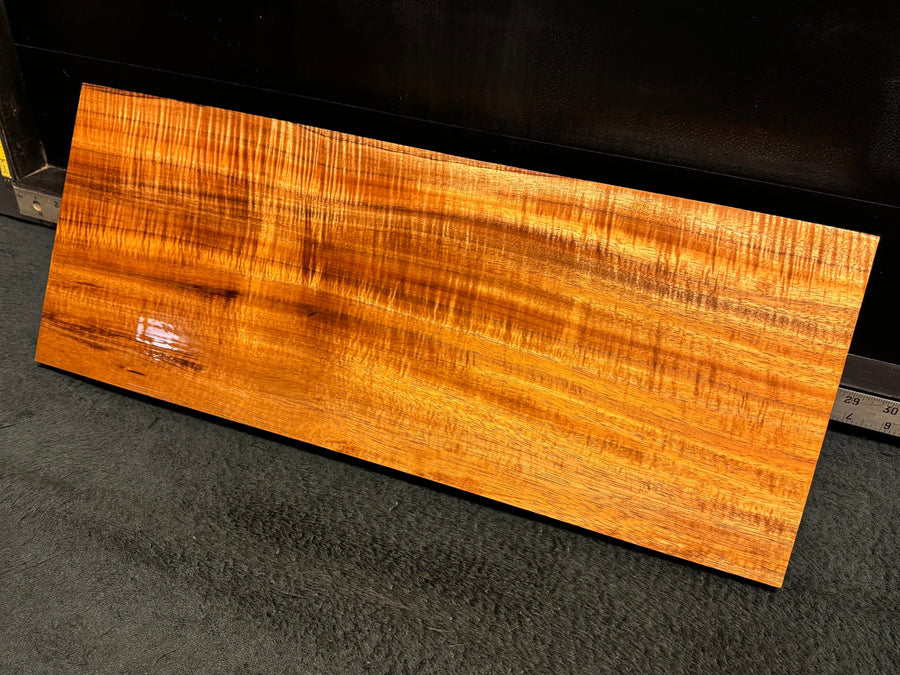 Hawaiian Curly Koa Wood Billet - 22" x 8.5" x 1"