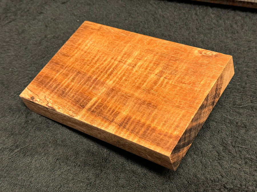 Hawaiian Curly Koa Wood Billet - 6" x 3.875+" x 0.75+"