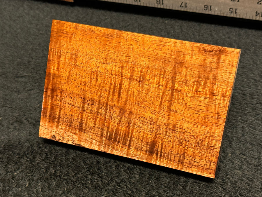 Hawaiian Curly Koa Wood Billet - 6" x 3.875+" x 0.75+"