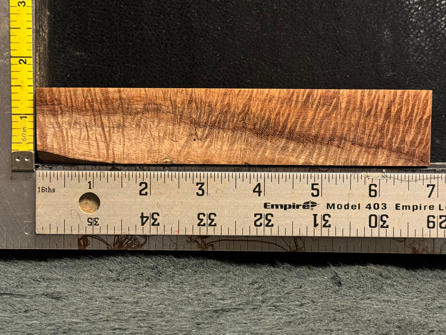 Hawaiian Curly Koa Wood Billet - 6.75" x 1.25+" x 0.875+"