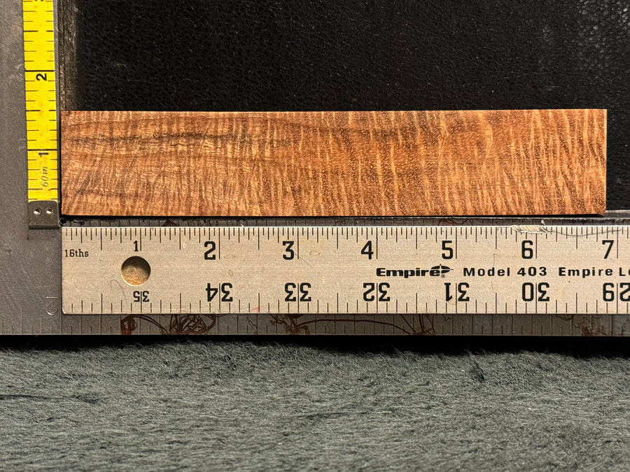 Hawaiian Curly Koa Wood Billet - 6.75" x 1.25+" x 0.875+"