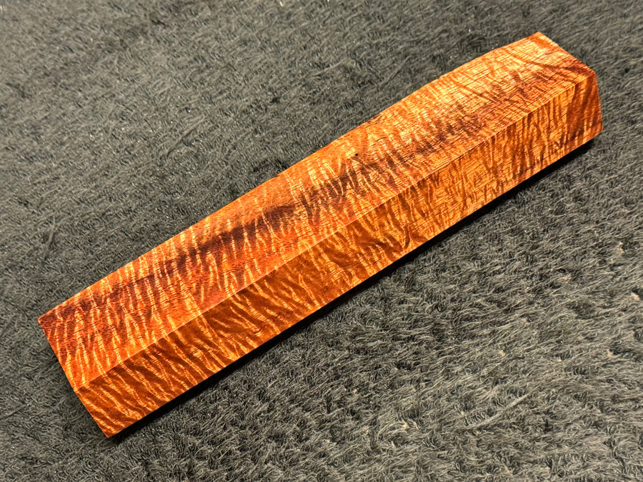 Hawaiian Curly Koa Wood Billet - 6.75" x 1.25+" x 0.875+"