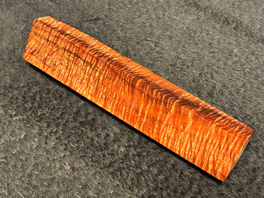 Hawaiian Curly Koa Wood Billet - 6.75" x 1.25+" x 0.875+"