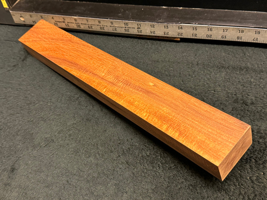 Hawaiian Curly Koa Wood Billet - 18" x 2.375+" x 1.375+"