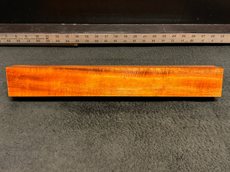 Hawaiian Curly Koa Wood Billet - 18" x 2.375+" x 1.375+"