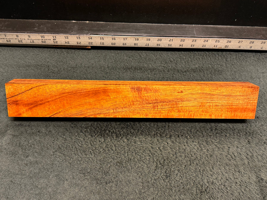 Hawaiian Curly Koa Wood Billet - 18" x 2.375+" x 1.375+"