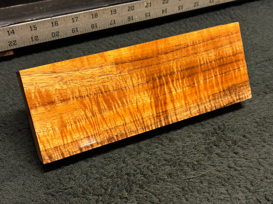 Hawaiian Curly Koa Wood Billet - 9" x 3.375" x 1.125"