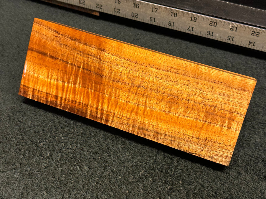 Hawaiian Curly Koa Wood Billet - 9" x 3.375" x 1.125"