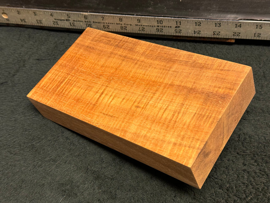 Hawaiian Curly Koa Wood Billet - 9.25" x 5" x 1.75"