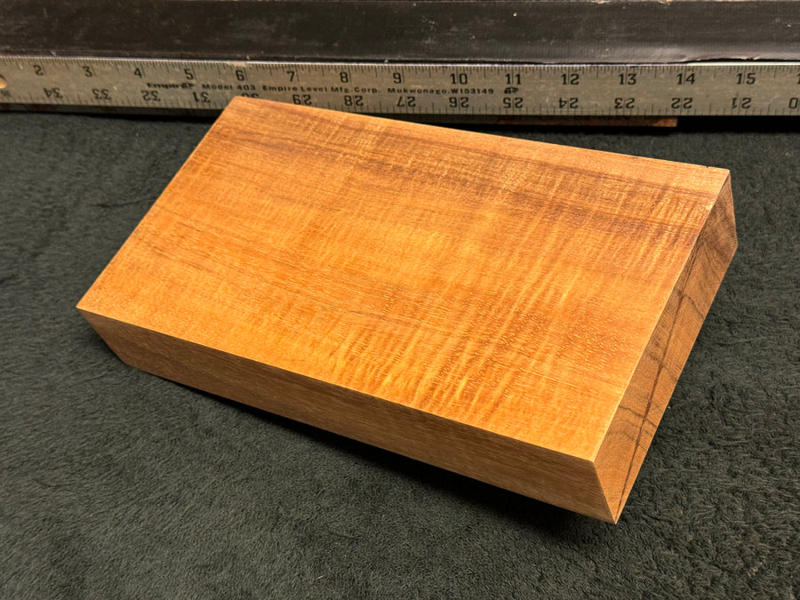 Hawaiian Curly Koa Wood Billet - 9.25" x 5" x 1.75"